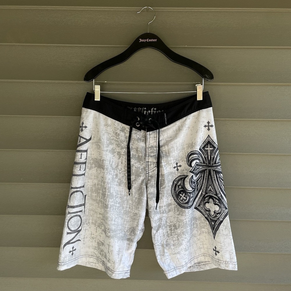 Affliction Buckle Men's Board Shorts Size 32 Swim Shorts